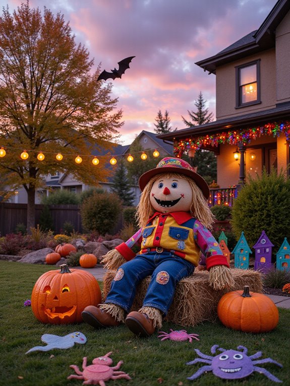 whimsical halloween colorful decorations