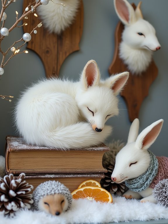 whimsical hibernating taxidermy decorations