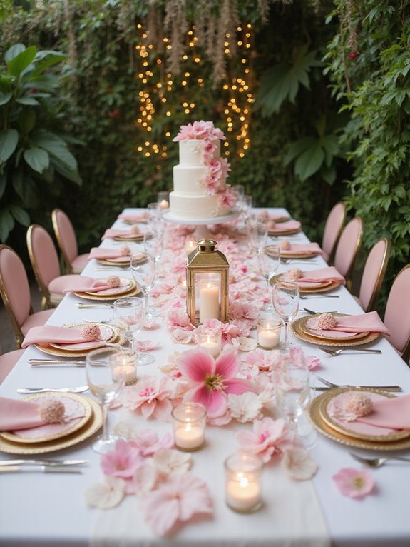 whimsical pink lily pad table numbers