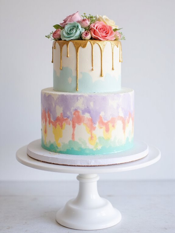 whimsical watercolor cake artistry