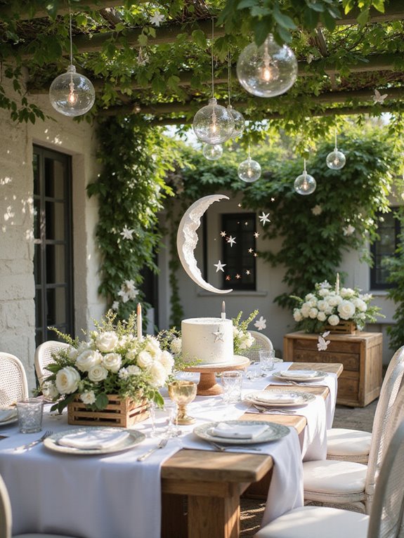 white themed birthday decorations ideas