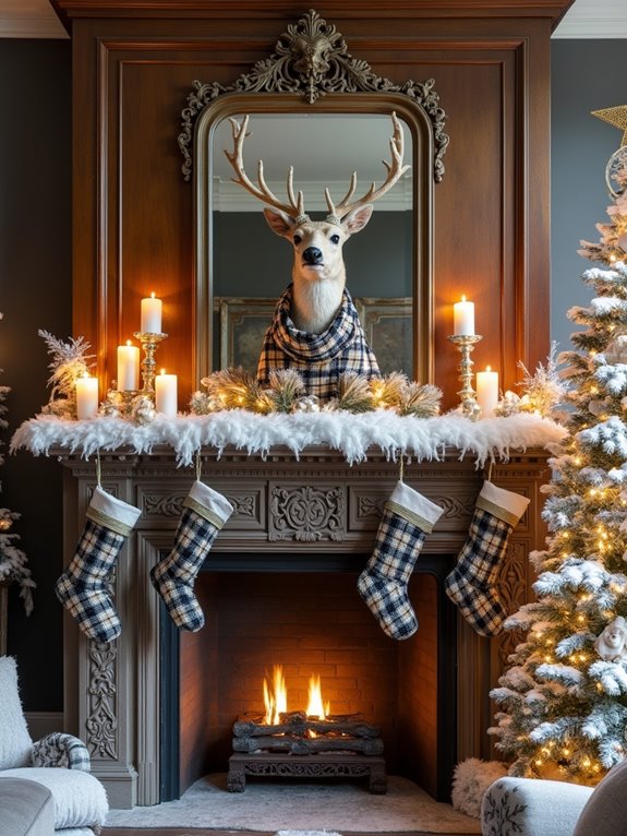 winter wonderland mantelpiece decor