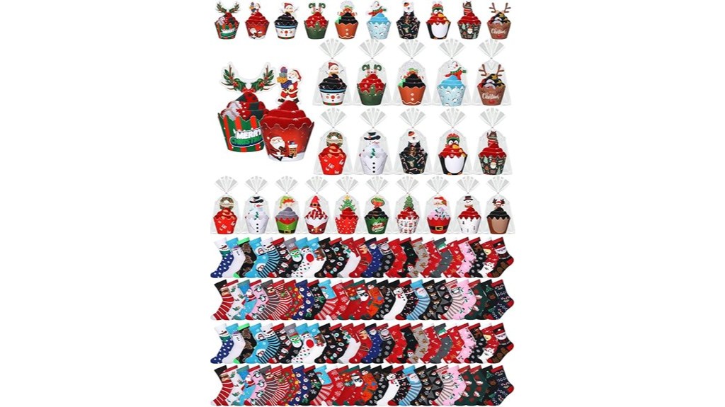 100 pairs christmas cupcake socks