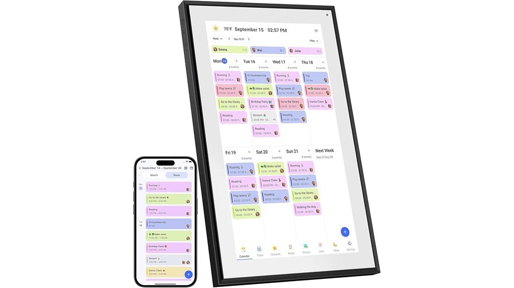 15 6 inch touchscreen calendar chart