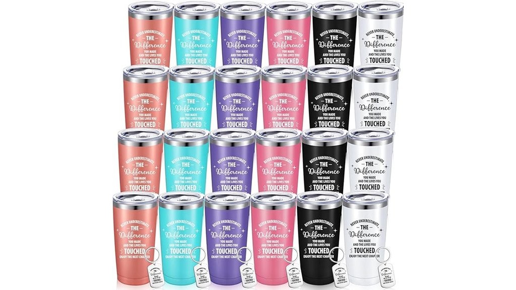 24 employee christmas tumbler keychains