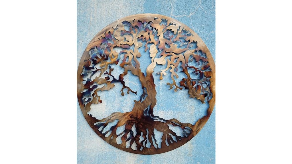 27 5 inch heat colored metal tree