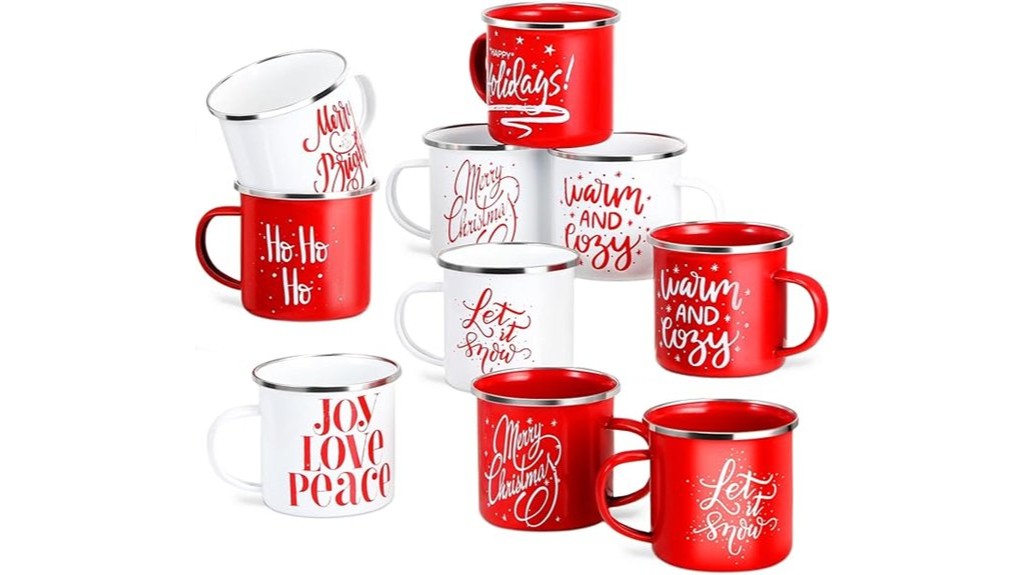 40 piece christmas enamel mugs