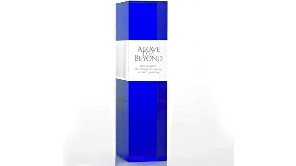 engraved crystal employee award