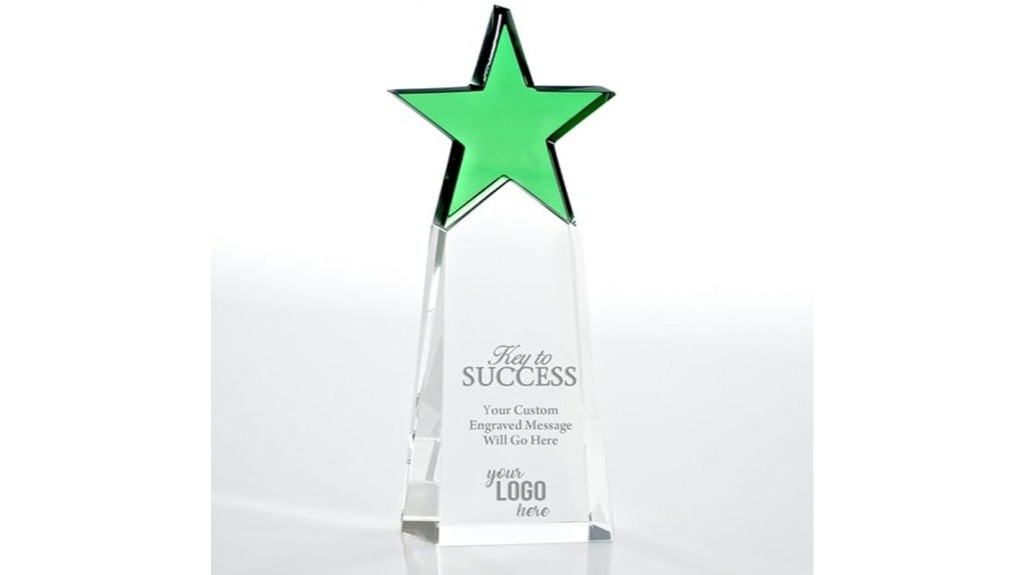 engraved crystal tower award