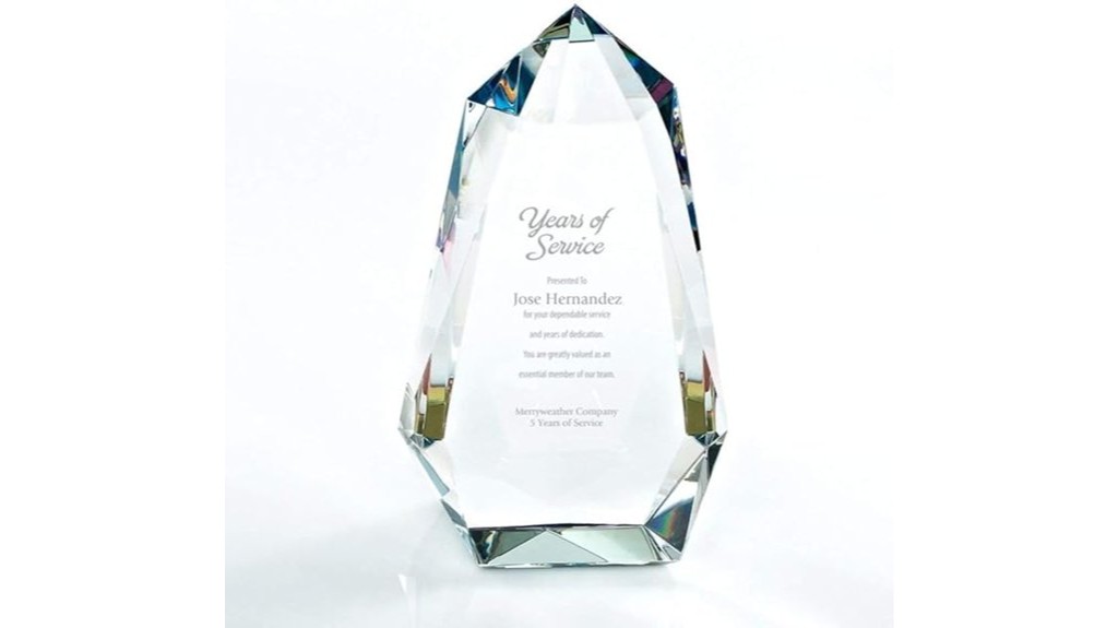 engraved vibrant prism trophy
