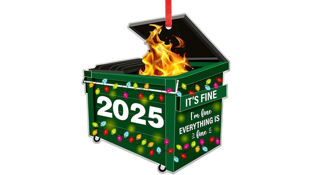 funny dumpster fire ornaments