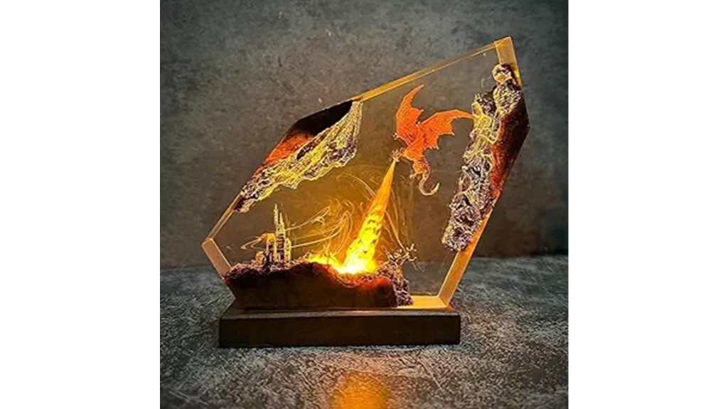 handmade resin fire dragon