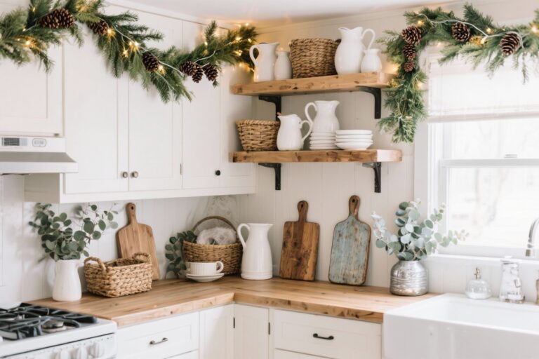 10 Clever Winter Decor Ideas Above Kitchen Cabinets You’ll Want to Copy