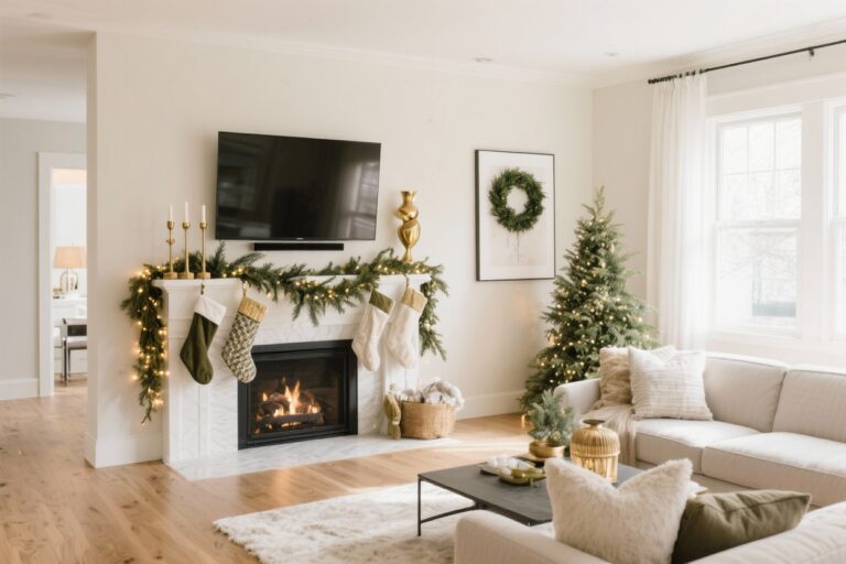 8 Christmas Mantel Ideas With a Tv That Still Look Designer