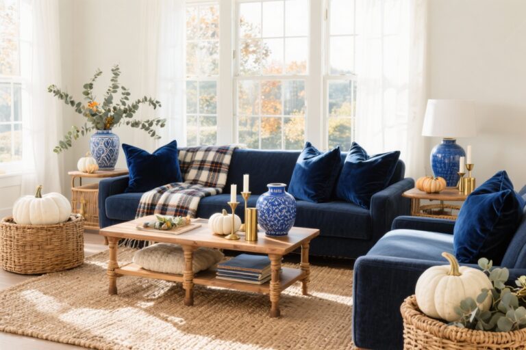 9 Fall Decor Ideas Using Blue — the Unexpected Color Trend You’ll Love