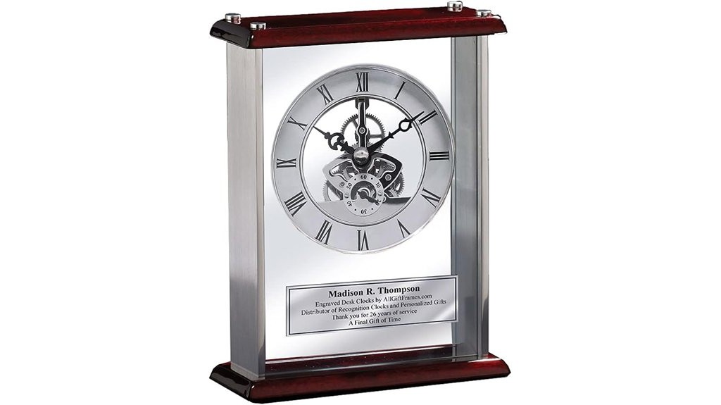 personalized engraved desk clock