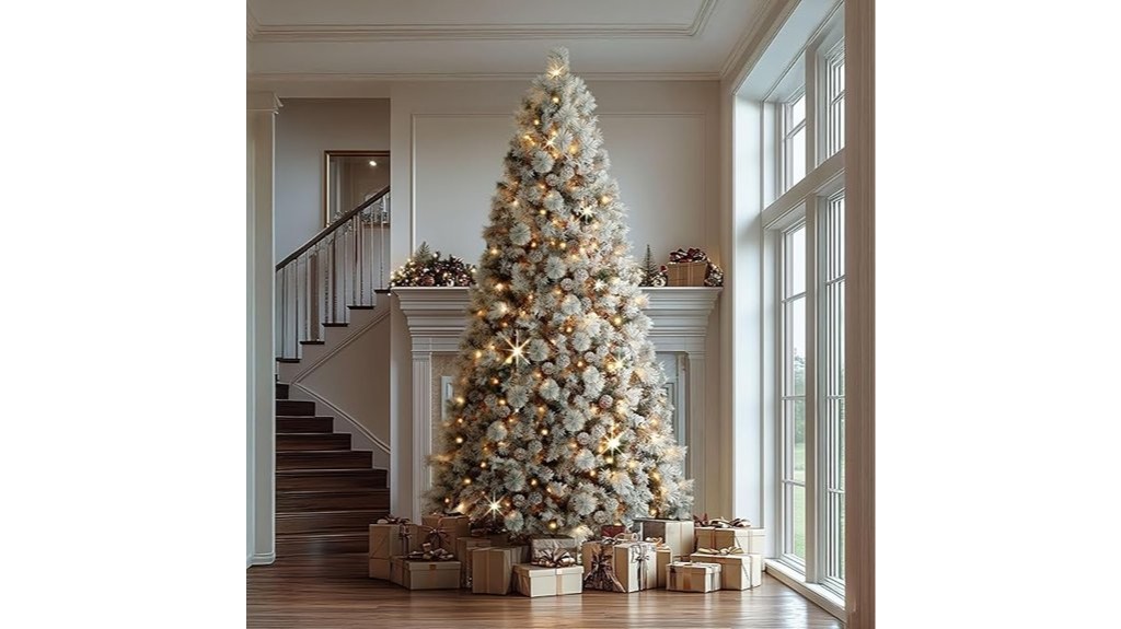 pre lit 7 5ft snow flocked tree