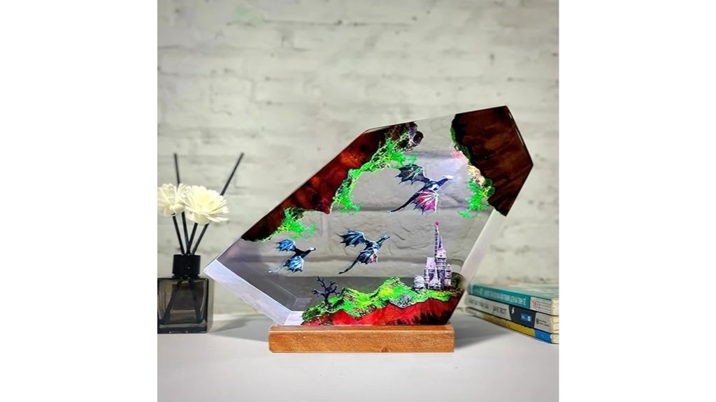 rgb epoxy dragon lamp