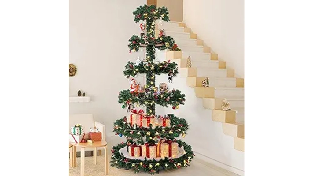 six tier christmas village shelves