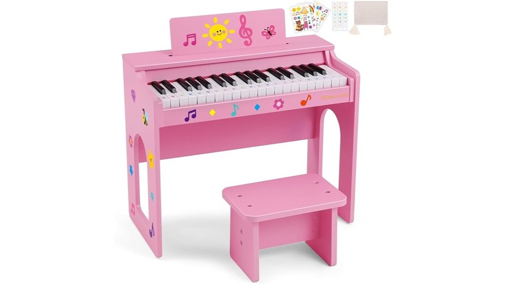wooden 37 key kids piano