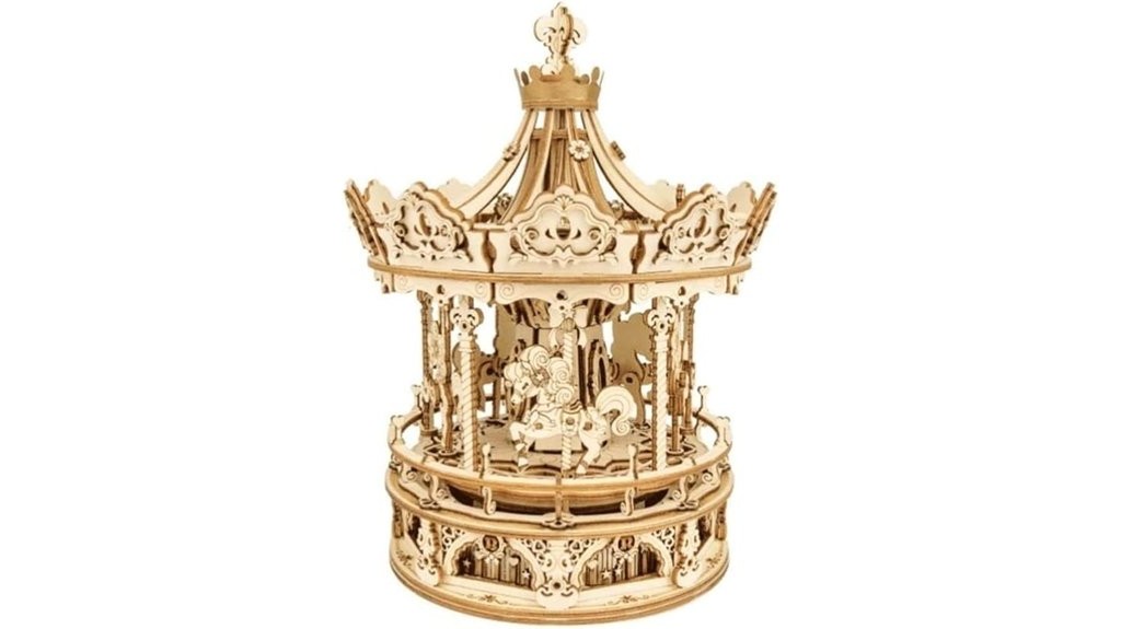 wooden carousel music box