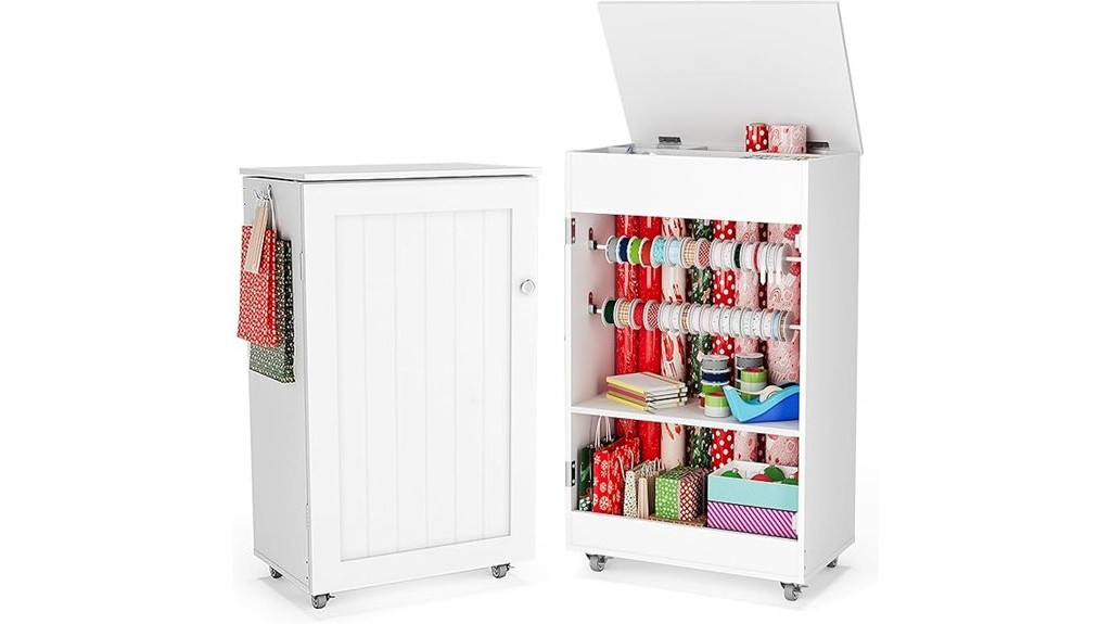 wrapping paper organizer cart